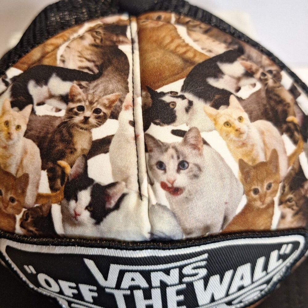 Vans  Off The Wall Cats Print Snapback Mesh Cap - Picture 3 of 7